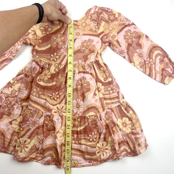 Cotton On Retro Floral Neutral Double Gauze Dress - Picture 5 of 7